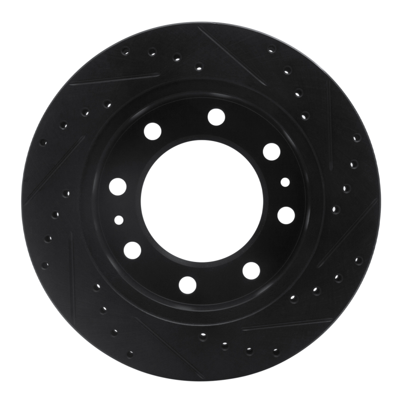 Chevrolet Silverado 3500 Brake Rotor (1) - Front Left - R1 Concepts - Drilled & Slotted - Black - `01-`25